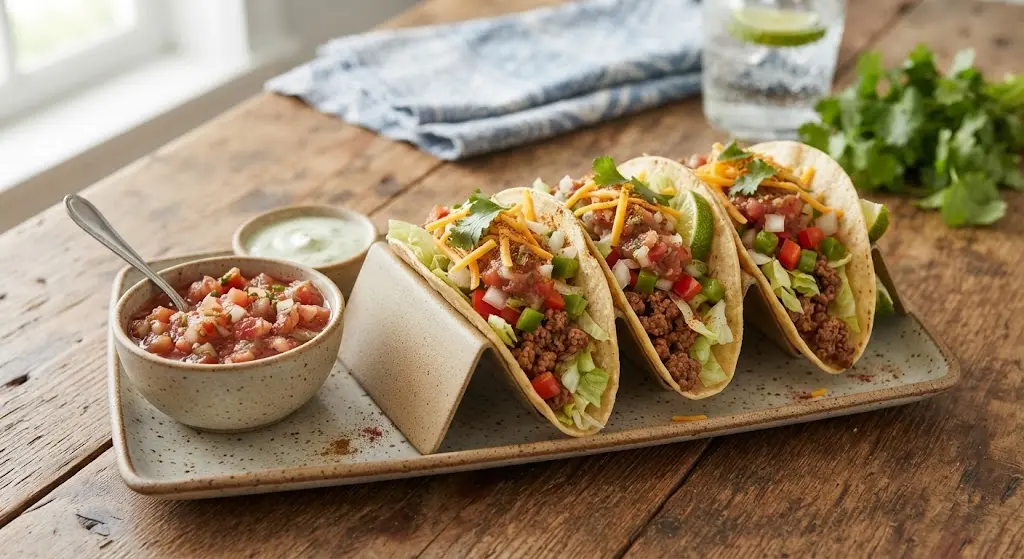 Beef Tacos with Mild Salsa